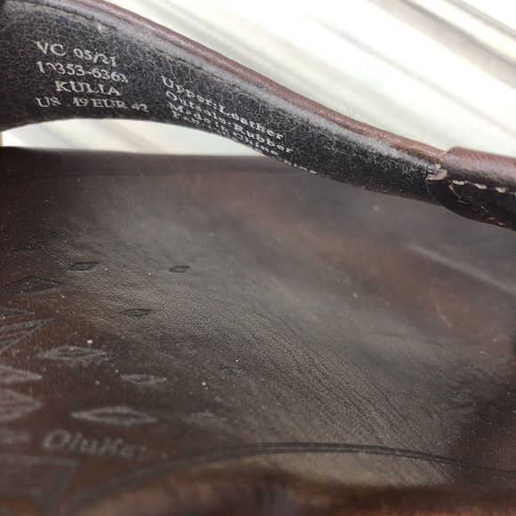 Olukai Kulia Mens Flip Flops Sandals Sz 9 Eur 42 Leather Brown Slip On Thong main image 7